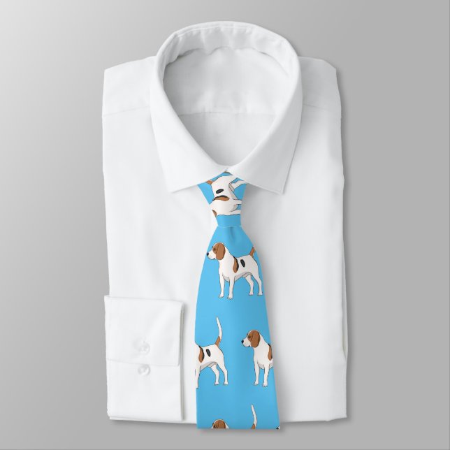 Beagle dog cartoon illustration  tie (Tied)