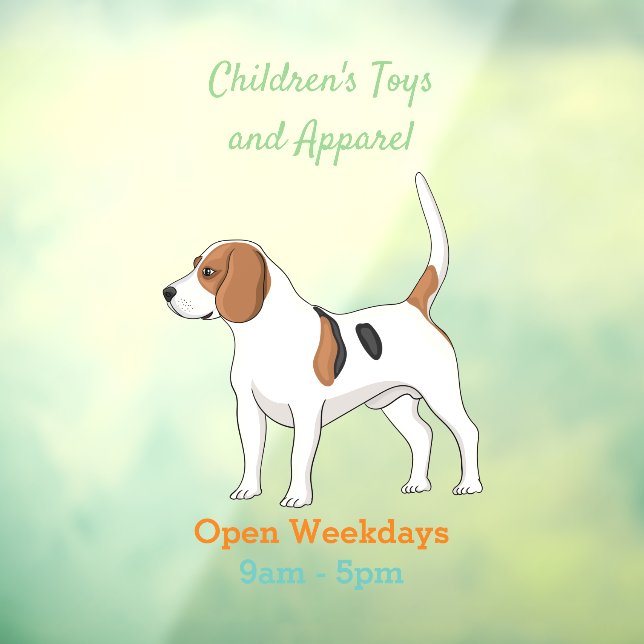 Beagle dog cartoon illustration  window cling (Sheet 3)