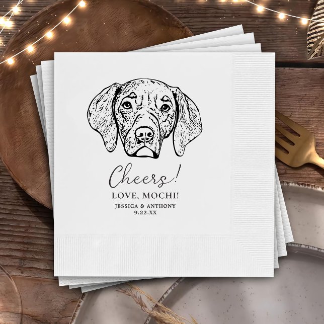 Beagle Dog Cheers Custom Dog Wedding Napkins (Creator Uploaded)