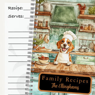 Beagle Dog Chef Spiral Recipe Book