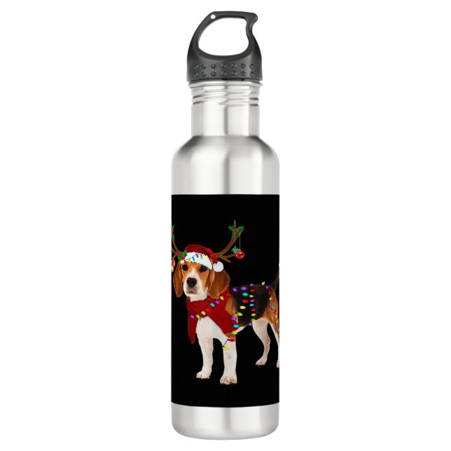 beagle dog christmas Classic T-Shirt 710 Ml Water Bottle (Front)