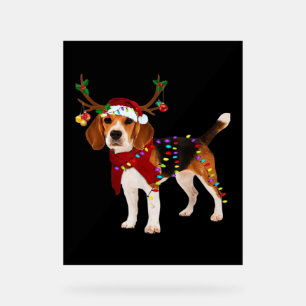 beagle dog christmas Classic T-Shirt Acrylic Sign