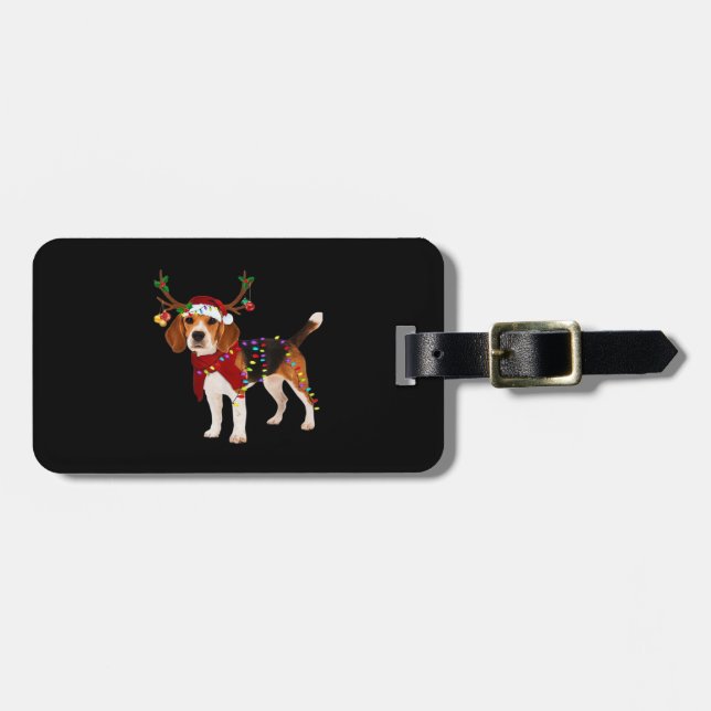 beagle dog christmas Classic T-Shirt Luggage Tag (Front Horizontal)