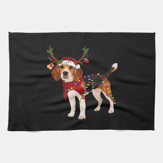 beagle dog christmas Classic T-Shirt Tea Towel (Horizontal)