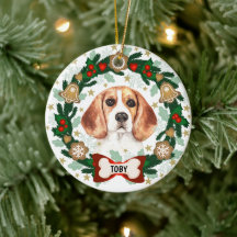 Beagle Dog Christmas Cute Dog Cookie Wreath