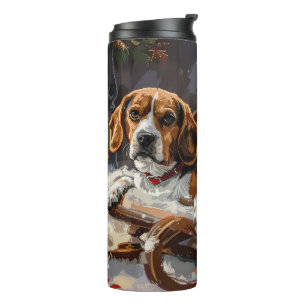 Beagle Dog Christmas Festive Thermal Tumbler