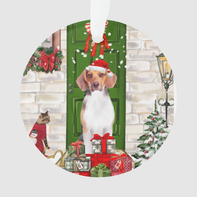 Beagle Dog Christmas   Ornament (Front)