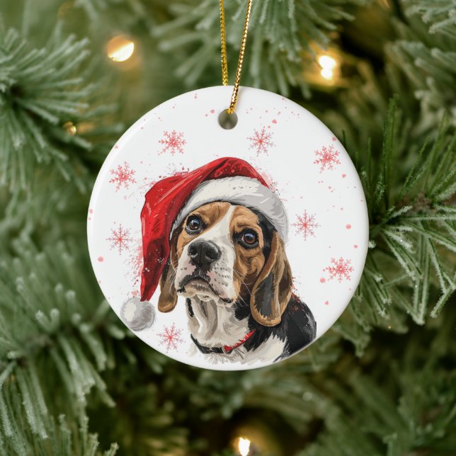 Beagle Dog Christmas Personalized Ceramic Tree Decoration (Tree)