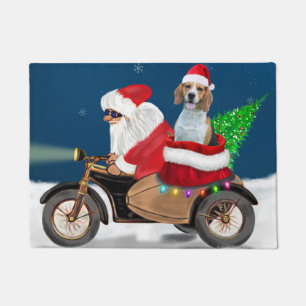 Beagle Dog Christmas Santa Claus Doormat
