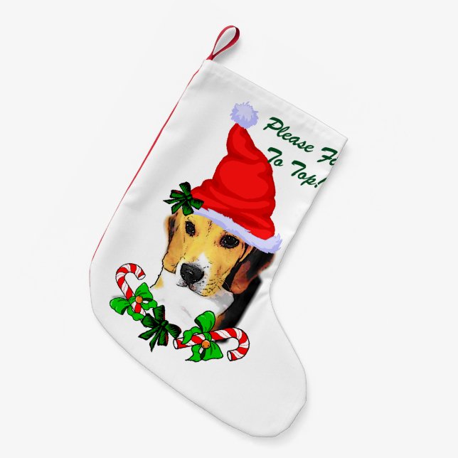 Beagle Dog  Christmas Small Christmas Stocking (Front (Hanging))