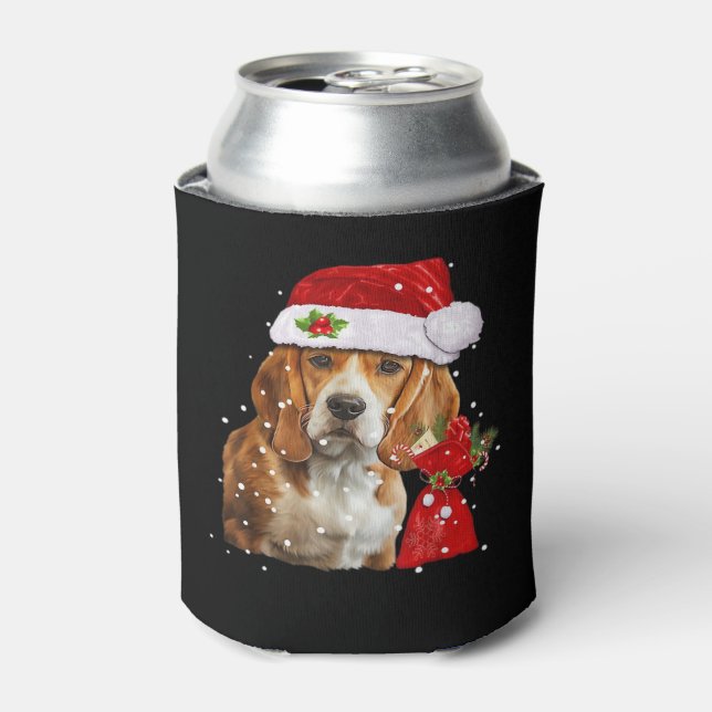 Beagle Dog Christmas T Shirt Christmas Dog Essenti Can Cooler (Can Front)