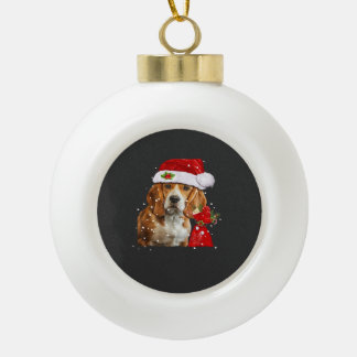 Beagle Dog Christmas T Shirt Christmas Dog Essenti Ceramic Ball Christmas Ornament