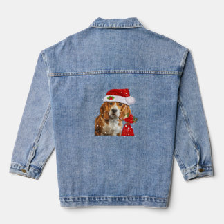 Beagle Dog Christmas T Shirt Christmas Dog Essenti Denim Jacket