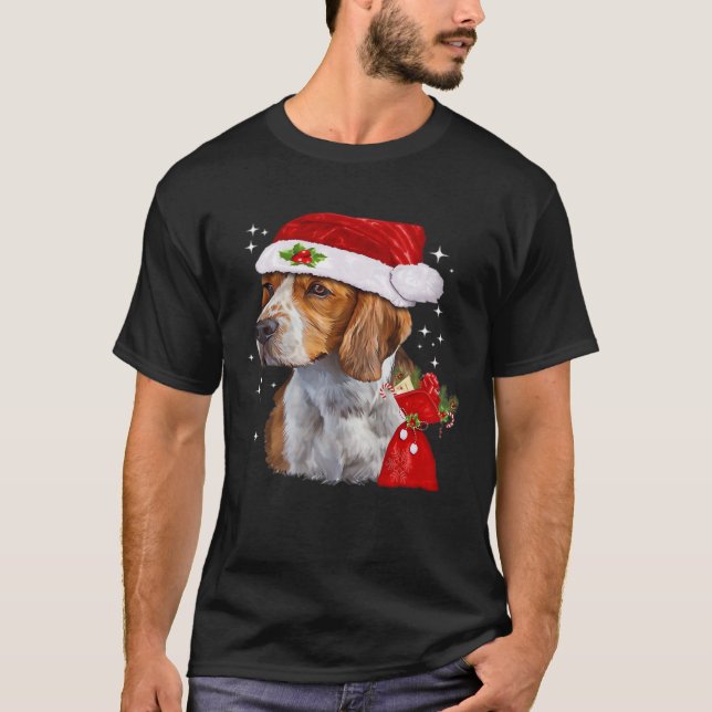 Beagle Dog Christmas T Shirt Dog Family Christmas  (Front)