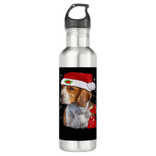 Beagle Dog Christmas T Shirt Dog Family Christmas  710 Ml Water Bottle