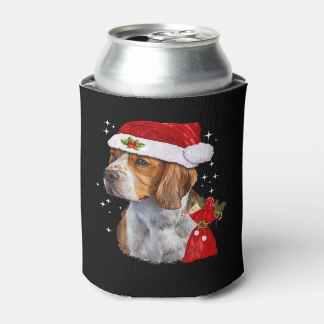 Beagle Dog Christmas T Shirt Dog Family Christmas  Can Cooler (Can Front)