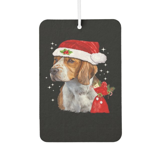 Beagle Dog Christmas T Shirt Dog Family Christmas  Car Air Freshener (Front)