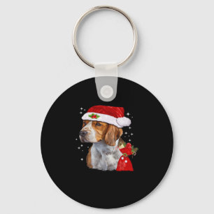 Beagle Dog Christmas T Shirt Dog Family Christmas  Key Ring