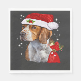 Beagle Dog Christmas T Shirt Dog Family Christmas  Napkin