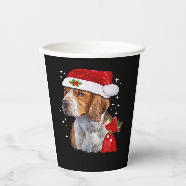 Beagle Dog Christmas T Shirt Dog Family Christmas  Paper Cups (Front)
