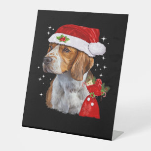 Beagle Dog Christmas T Shirt Dog Family Christmas Pedestal Sign