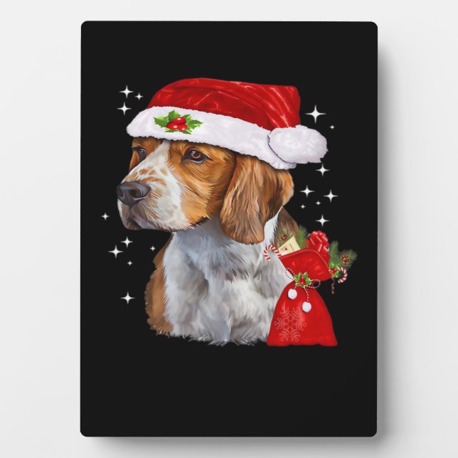 Beagle Dog Christmas T Shirt Dog Family Christmas  Plaque (Front)