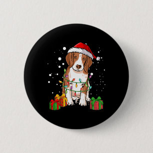 Beagle Dog Christmas Tree Lights Santa Dog Xmas Gi 6 Cm Round Badge