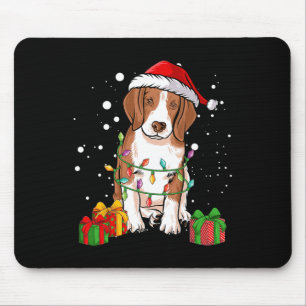Beagle Dog Christmas Tree Lights Santa Dog Xmas Gi Mouse Mat