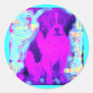 beagle dog classic round sticker