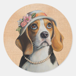 Beagle Dog classic round Sticker