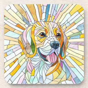 Beagle dog - Colourful Mosaic art Coaster