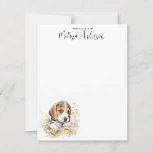 Beagle Dog Cute Puppy Watercolor Personalised Card