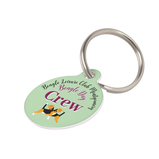 Beagle Dog Day Mailing  Pet Tag (Side)