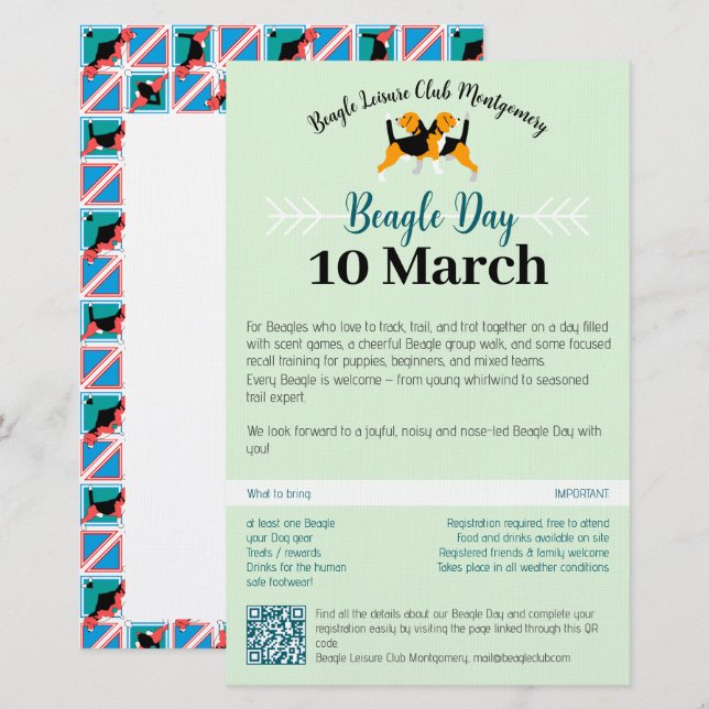 Beagle Dog Day Mailing  Stationery (Front/Back)