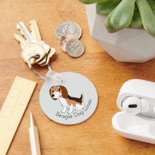 Beagle Dog Design Any Colour Background Key Ring