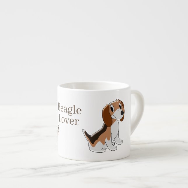 Beagle Dog Design Espresso Cup (Front Right)