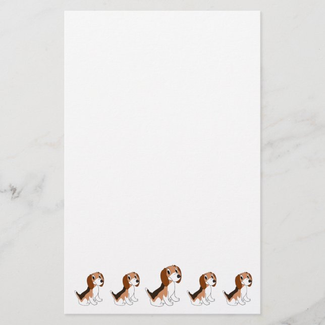 Beagle Dog Design Stationery (Front)