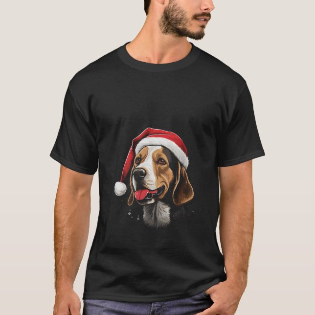 Beagle dog dogs Christmas walking master V Neck T-Shirt (Front)