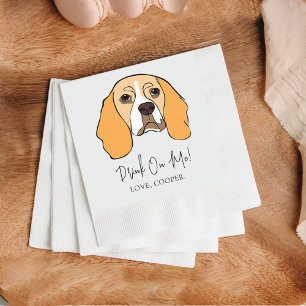 Beagle Dog Drink On Me Dog Custom Cocktail Napkin