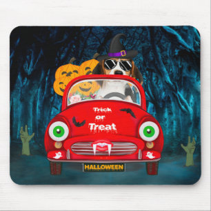 Beagle Dog Driving Car Scary Mouse Mat