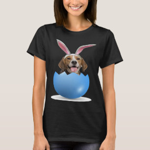 Beagle Dog Easter Bunny Colored Egg Hunting Sunday T-Shirt