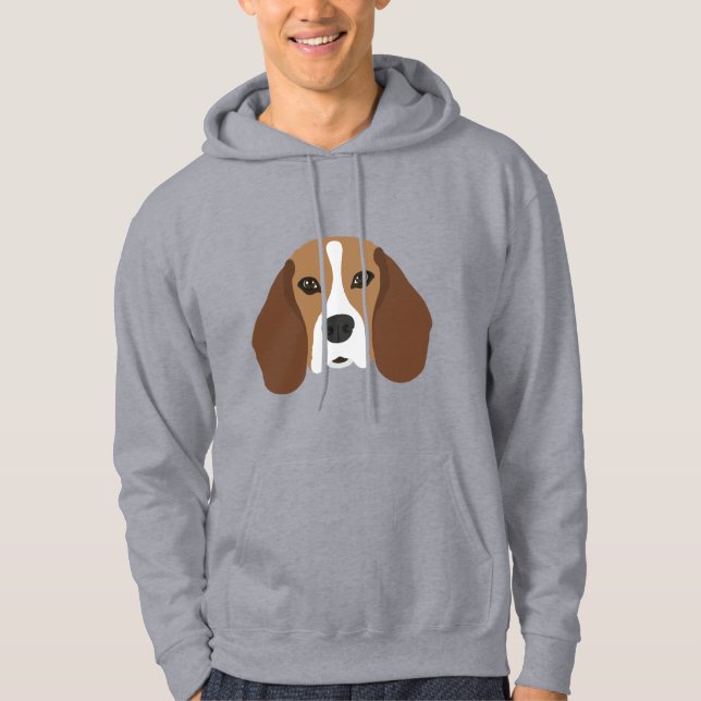 Beagle Dog Face Hoodie (Front)