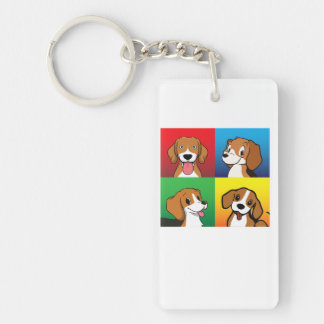 Beagle Dog Faces Happy Day To Mother Father Mummy Key Ring