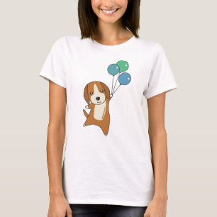 Beagle Dog Flies Up With Balloons T-Shirt