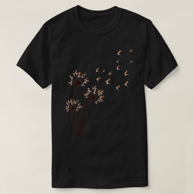Beagle Dog Flower Fly Dandelion For Dog Mama Dog T-Shirt (Design Front)