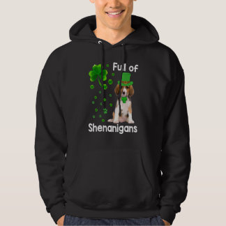 Beagle Dog Full Of Shenanigans Leprechaun St Patri Hoodie