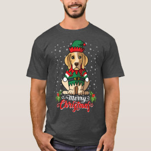Beagle Dog Greets Merry Christmas Santa Costume Pr T-Shirt