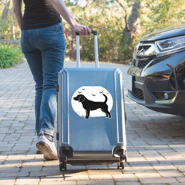 Beagle Dog � Halloween Moon Silhouette Oversized T (Suitcase Insitu)