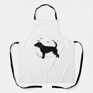 Beagle Dog – Halloween Moon Silhouette Oversized T Apron