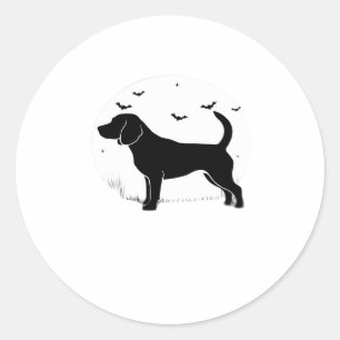 Beagle Dog � Halloween Moon Silhouette Oversized T Classic Round Sticker